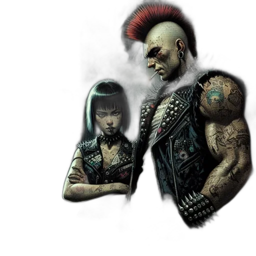 concept art, fantasy art, cyberpunk, comic book art transparent PNG cut-out