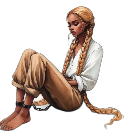 hair, staff, jewelry, concept art transparent PNG cut-out