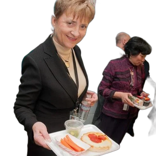 food, staff, woman, black transparent PNG cut-out