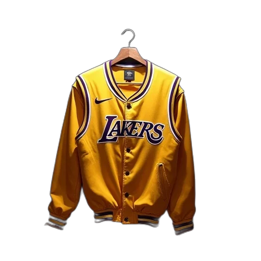 jacket, lakers, jersey, sitting transparent PNG cut-out