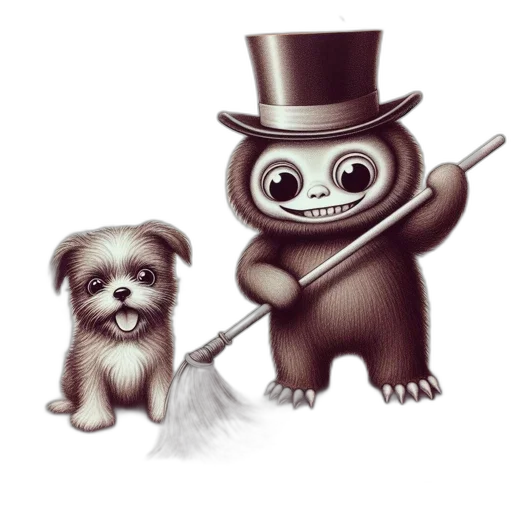 staff, animal, concept art, photorealistic transparent PNG cut-out