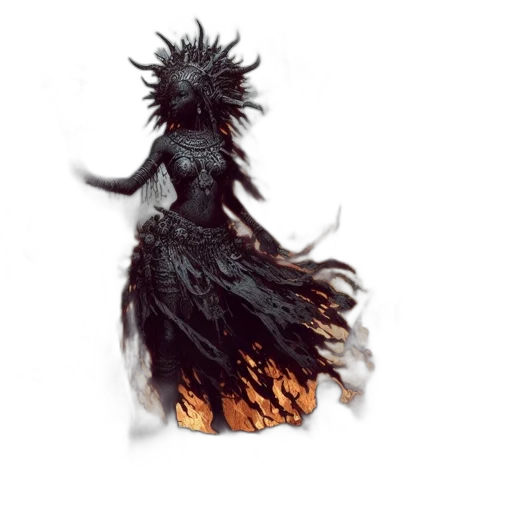 dress, dragon, creature, hair transparent PNG cut-out