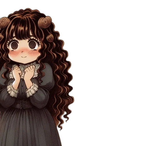 hair, dress, staff, anime transparent PNG cut-out