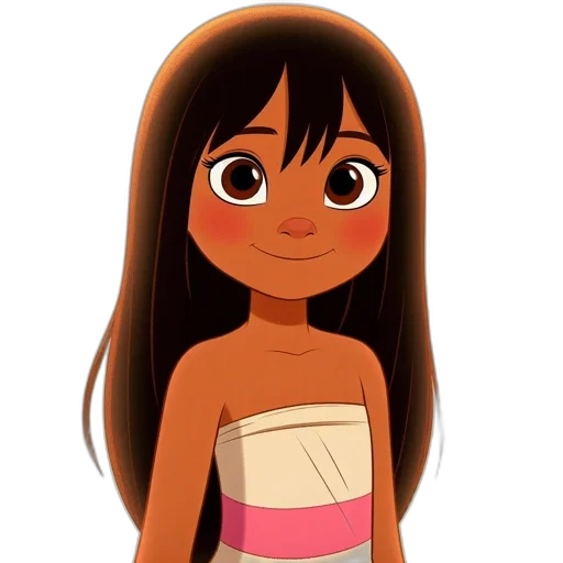 dress, hair, face, cartoon transparent PNG cut-out