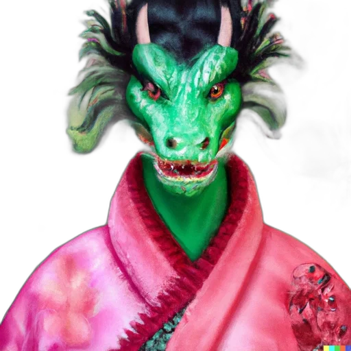 dragon, mask, creature, staff transparent PNG cut-out