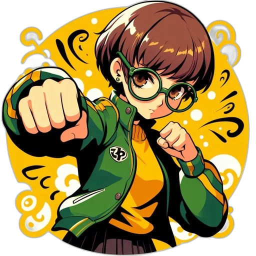 jacket, staff, weapon, comic book art transparent PNG cut-out