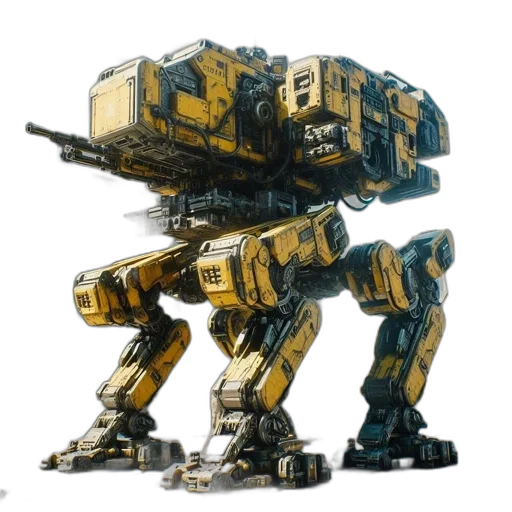 robot, weapon, concept art, 3d render transparent PNG cut-out