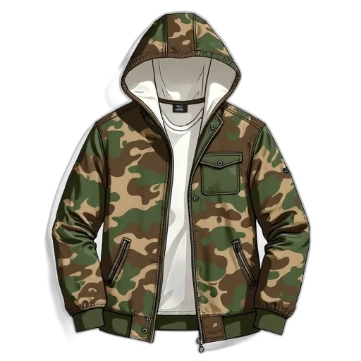 jacket, earth tones, green, detailed transparent PNG cut-out
