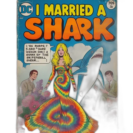 dress, umbrella, comic book art, underwater transparent PNG cut-out