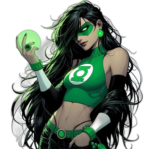 comic book art, concept art, fantasy art, green transparent PNG cut-out