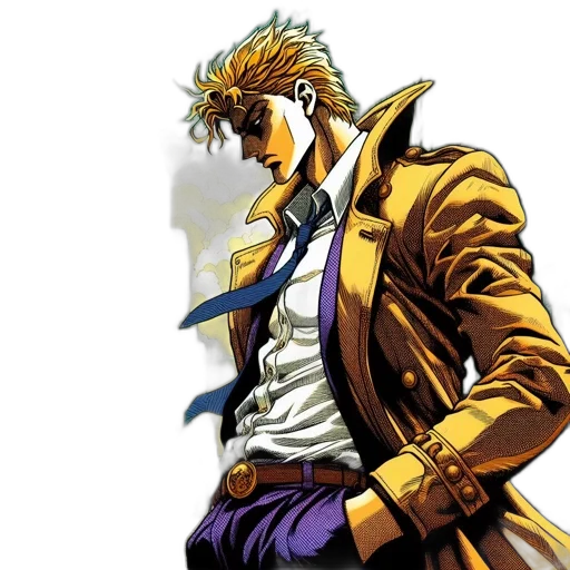 jacket, staff, comic book art, concept art transparent PNG cut-out