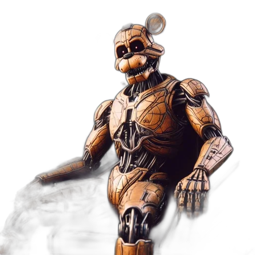 robot, mask, creature, staff transparent PNG cut-out