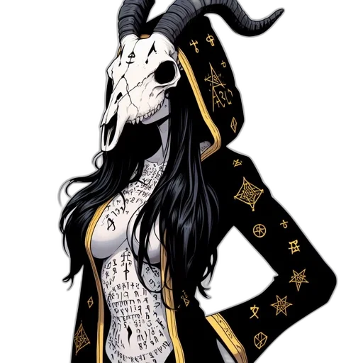mask, dress, staff, jewelry transparent PNG cut-out