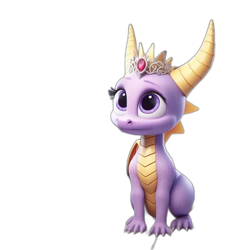 dragon, animal, crown, staff transparent PNG cut-out