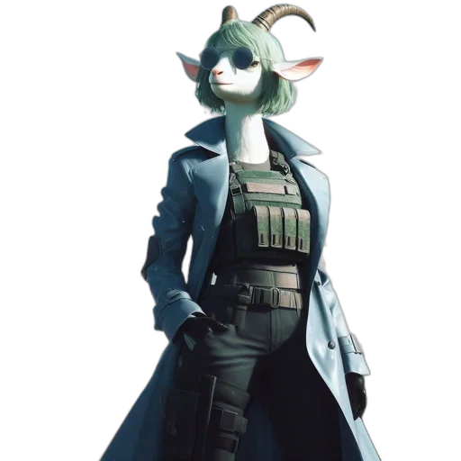 jacket, staff, mask, weapon transparent PNG cut-out
