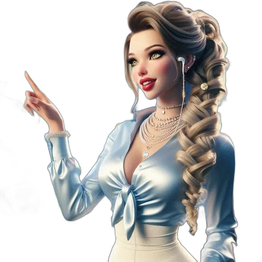 dress, jewelry, staff, fantasy art transparent PNG cut-out