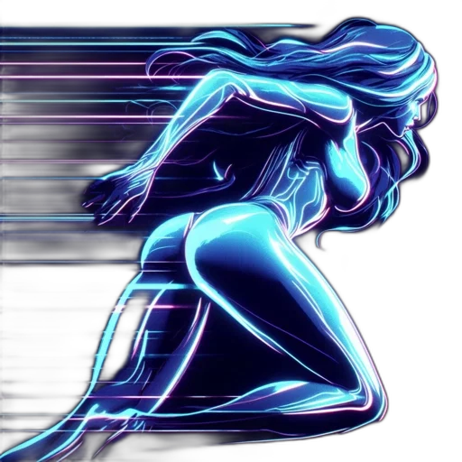 hair, vaporwave, cyberpunk, pixel art transparent PNG cut-out