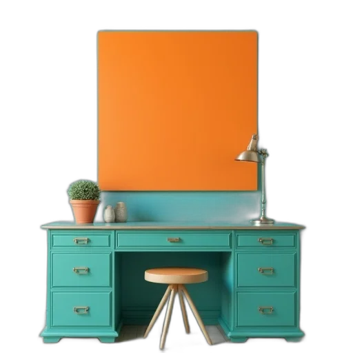 furniture, 3d render, photorealistic, green transparent PNG cut-out