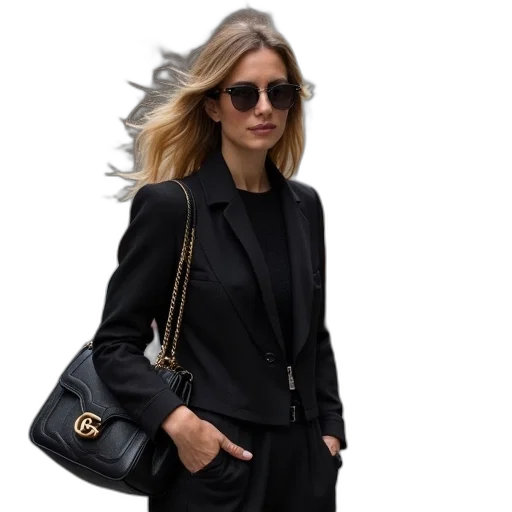 jacket, staff, jewelry, dark transparent PNG cut-out