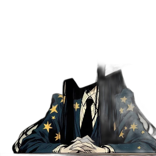 crown, mask, staff, jacket transparent PNG cut-out
