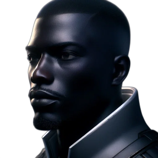 face, jacket, robot, staff transparent PNG cut-out