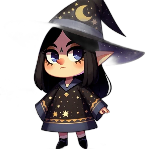 staff, hat, dress, fantasy art transparent PNG cut-out