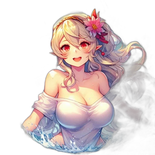 dress, staff, flower, crown transparent PNG cut-out