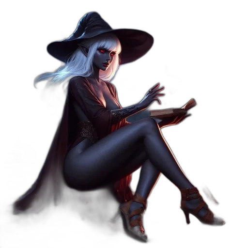 dress, staff, hat, concept art transparent PNG cut-out
