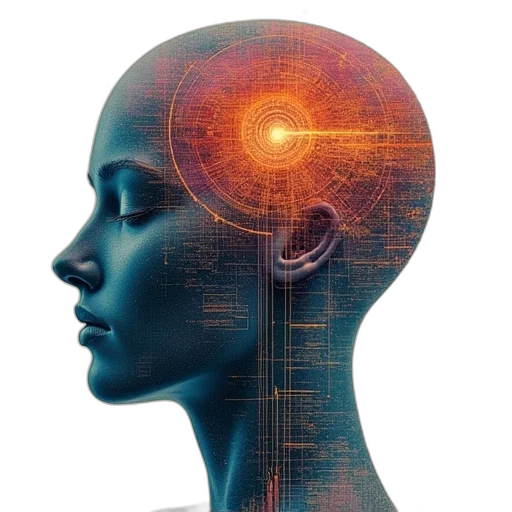 robot, face, crown, concept art transparent PNG cut-out