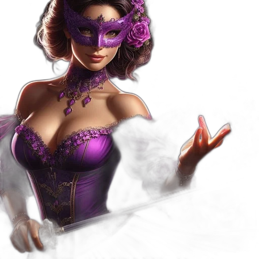 mask, dress, jewelry, fantasy art transparent PNG cut-out