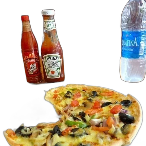 food, bottle, 3d render, photorealistic transparent PNG cut-out
