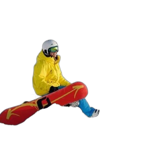 snowboarder, yellow, jacket, blue transparent PNG cut-out