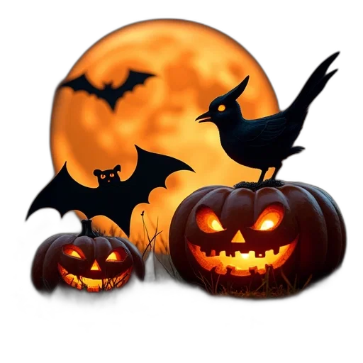 concept art, fantasy art, pixel art, halloween transparent PNG cut-out