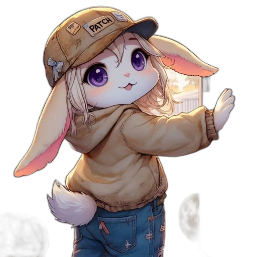 hat, staff, jacket, animal transparent PNG cut-out