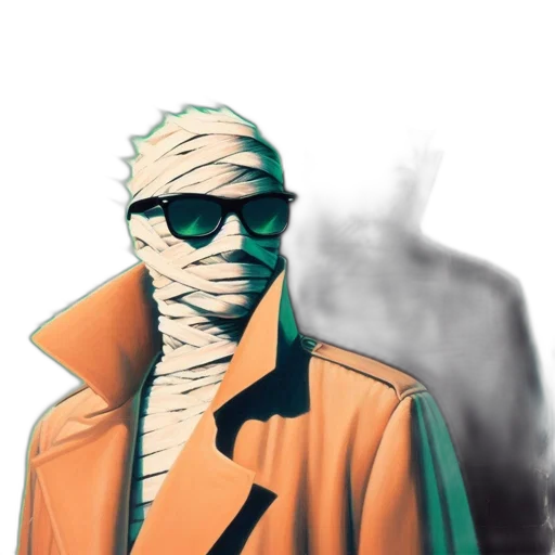 jacket, mask, face, staff transparent PNG cut-out