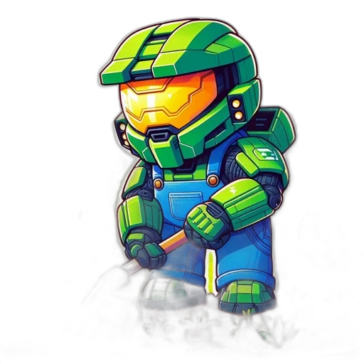 robot, weapon, pixel art, concept art transparent PNG cut-out