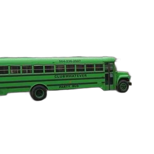 3d render, green, party, bus transparent PNG cut-out