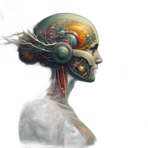robot, mask, face, concept art transparent PNG cut-out