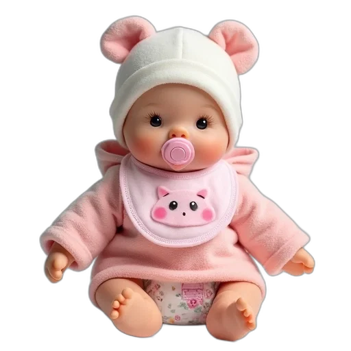 3d render, photorealistic, plush, doll transparent PNG cut-out