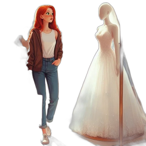 dress, concept art, 3d render, fantasy art transparent PNG cut-out