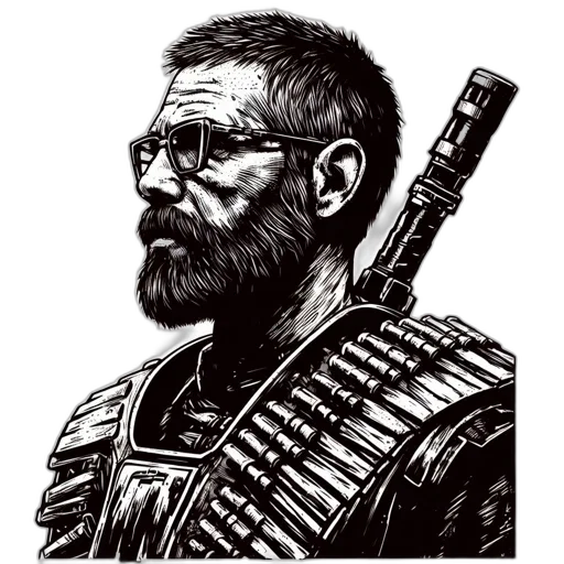 face, staff, weapon, comic book art transparent PNG cut-out