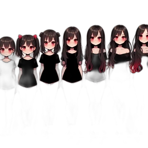 dress, hair, 3d render, anime transparent PNG cut-out