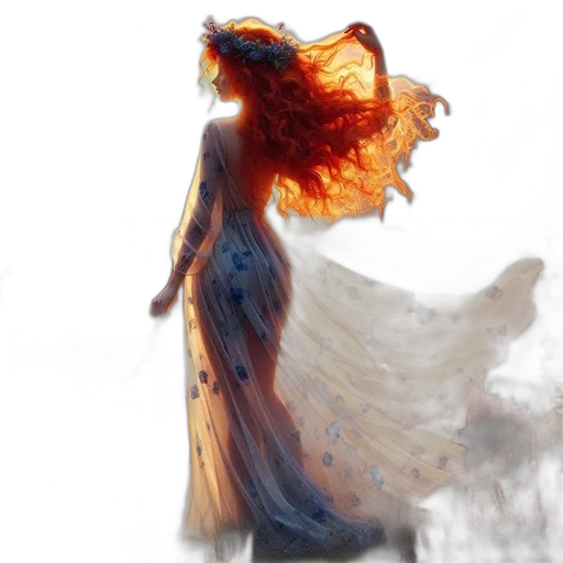 dress, hair, concept art, fantasy art transparent PNG cut-out
