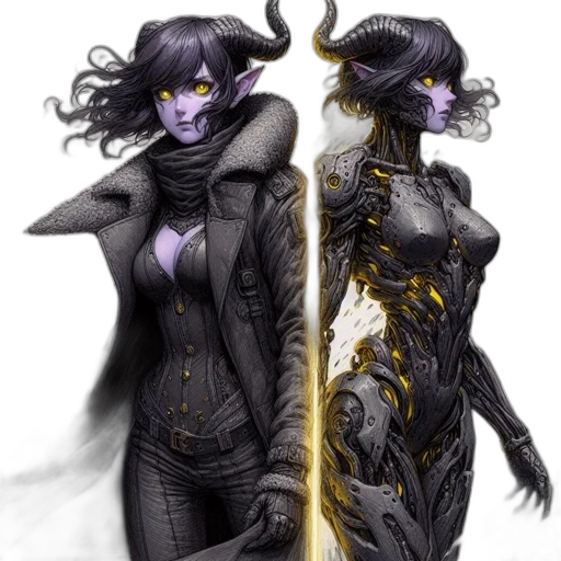 concept art, fantasy art, comic book art, cyberpunk transparent PNG cut-out