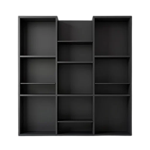 furniture, 3d render, dark, black transparent PNG cut-out