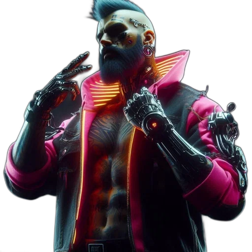 jacket, staff, face, weapon transparent PNG cut-out