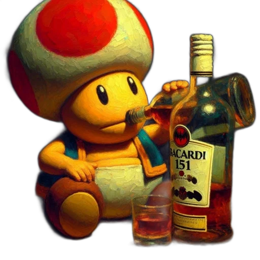 bottle, hat, food, robot transparent PNG cut-out