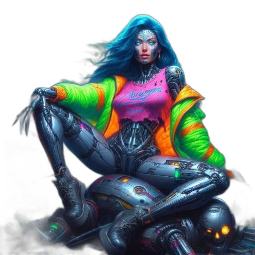 robot, jacket, cyberpunk, concept art transparent PNG cut-out