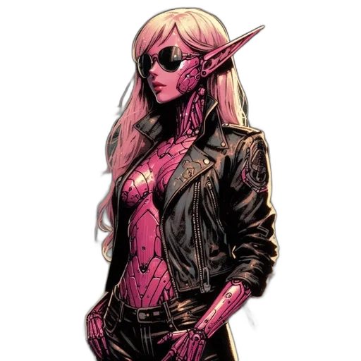 jacket, comic book art, concept art, cyberpunk transparent PNG cut-out