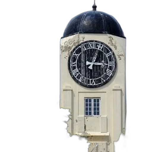 3d render, tall, clock, tower transparent PNG cut-out